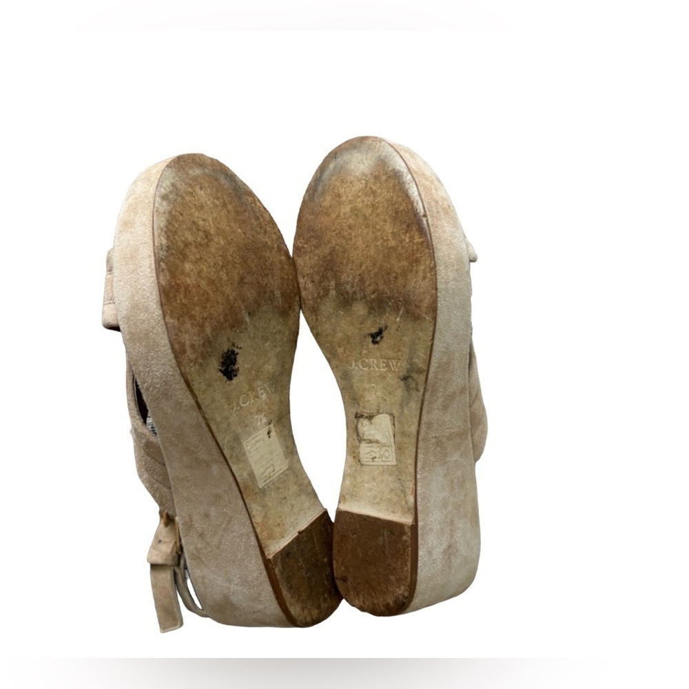 J. Crew Marcie suede sling back wedge sandals women’s size 7 1/2 - Picture 4 of 6